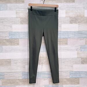 LOFT Seamed Ponte Knit Legging Pants Green Pull On Stretch Casual Womens Small